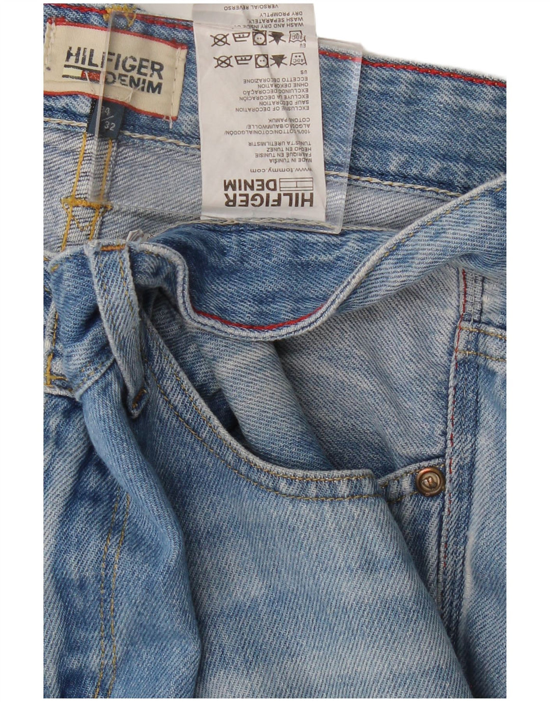 Męskie jeansy slim fit Tommy Hilfiger W34 L32 Niebieskie bawełniane