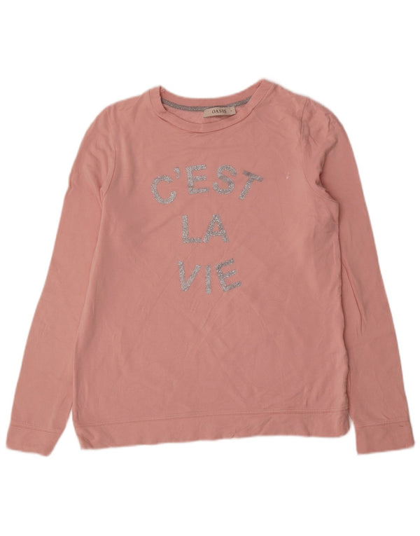 Damska bluza z grafiką Oasis UK 10 Small Pink wiskoza
