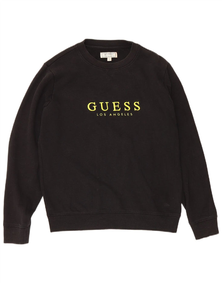 Męska bluza Guess z grafiką, mała, czarna, bawełniana