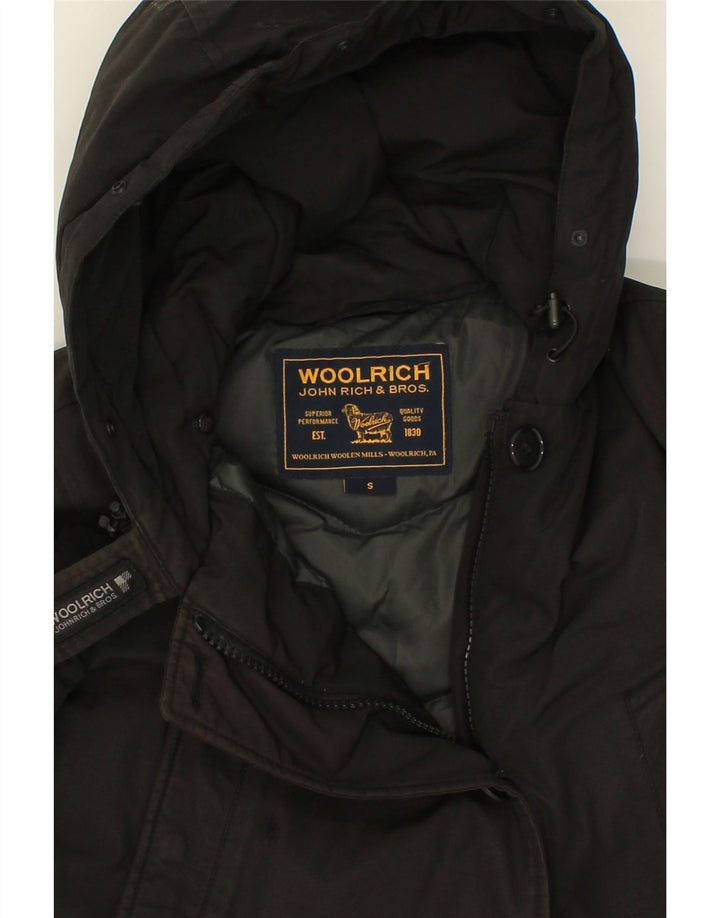 WOOLRICH Womens Hooded Padded Coat UK 10 Small Black Polyester Vintage Woolrich and Second-Hand Woolrich from Messina Hembry 