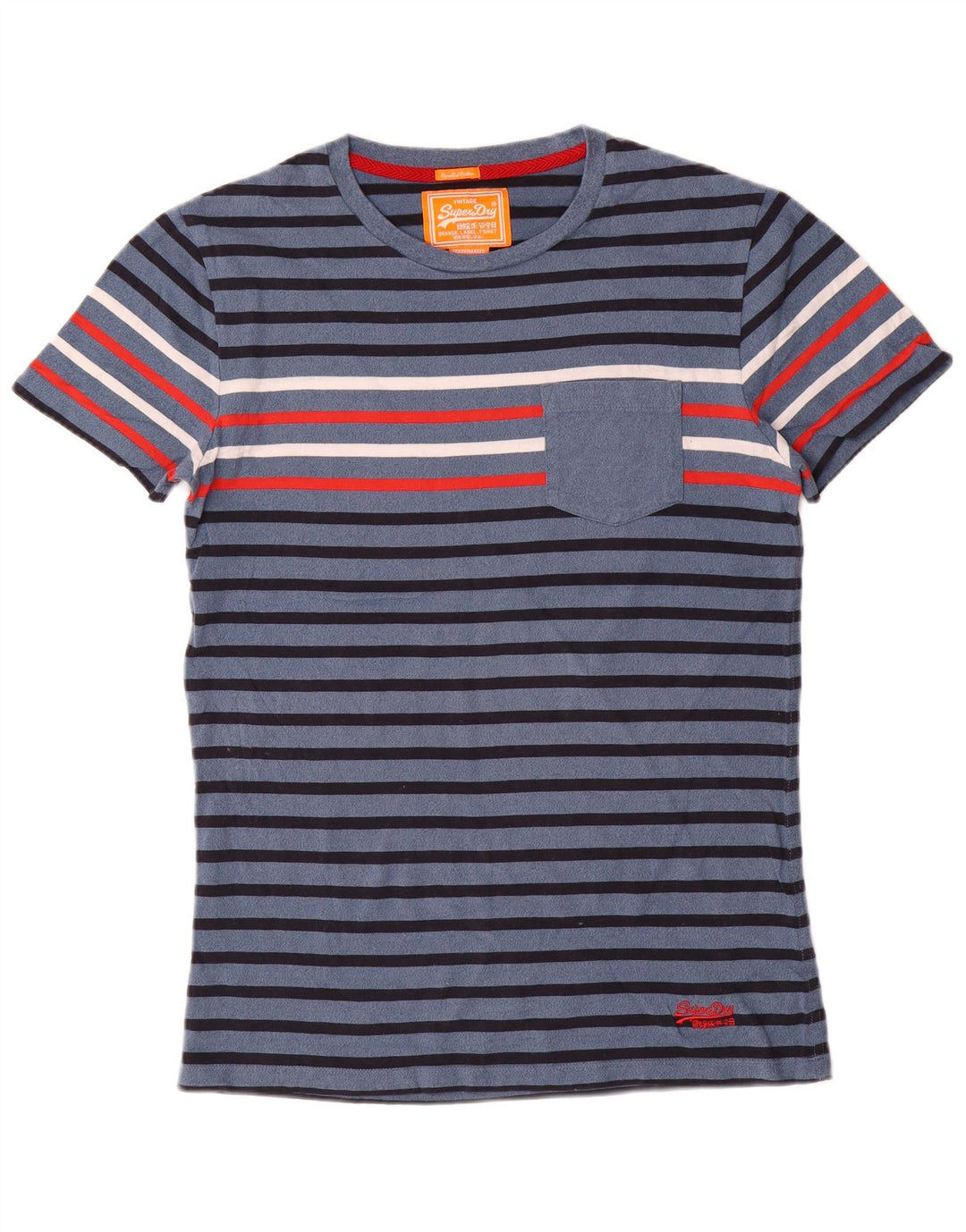 T-shirt męski Superdry, bawełniany, średni, granatowy w paski