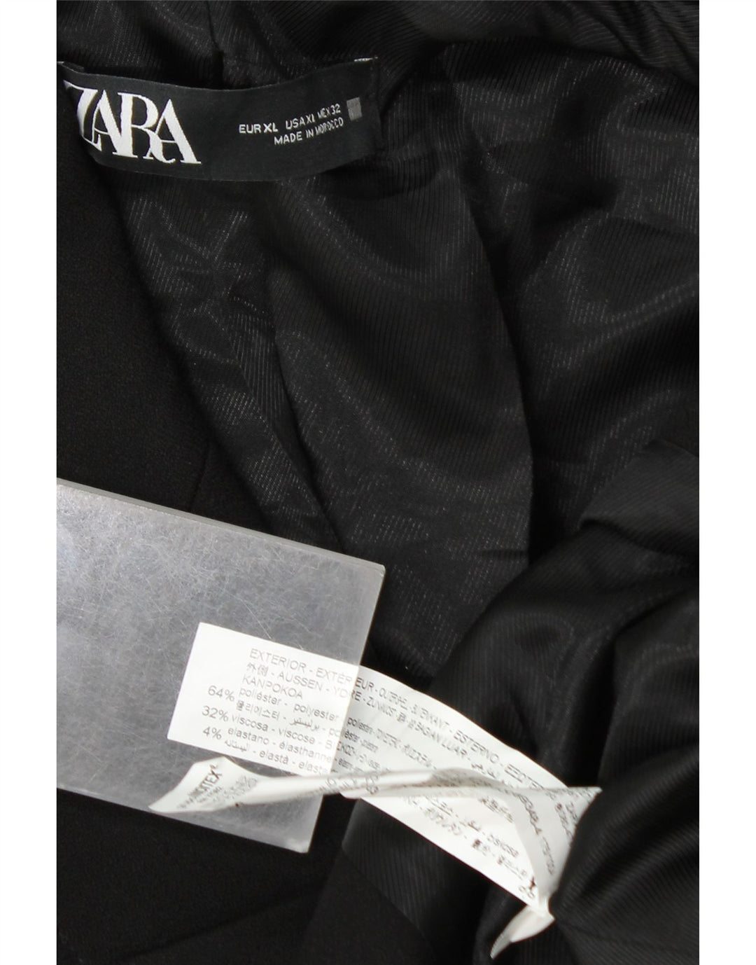 Damska marynarka z podwójnymi piersiami ZARA UK 18 XL, czarny poliester