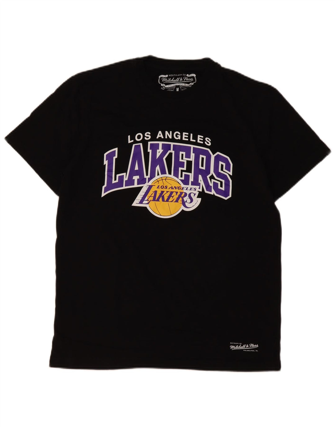 MITCHELL & NESS Męski T-shirt z grafiką Los Angeles Lakers, średni czarny