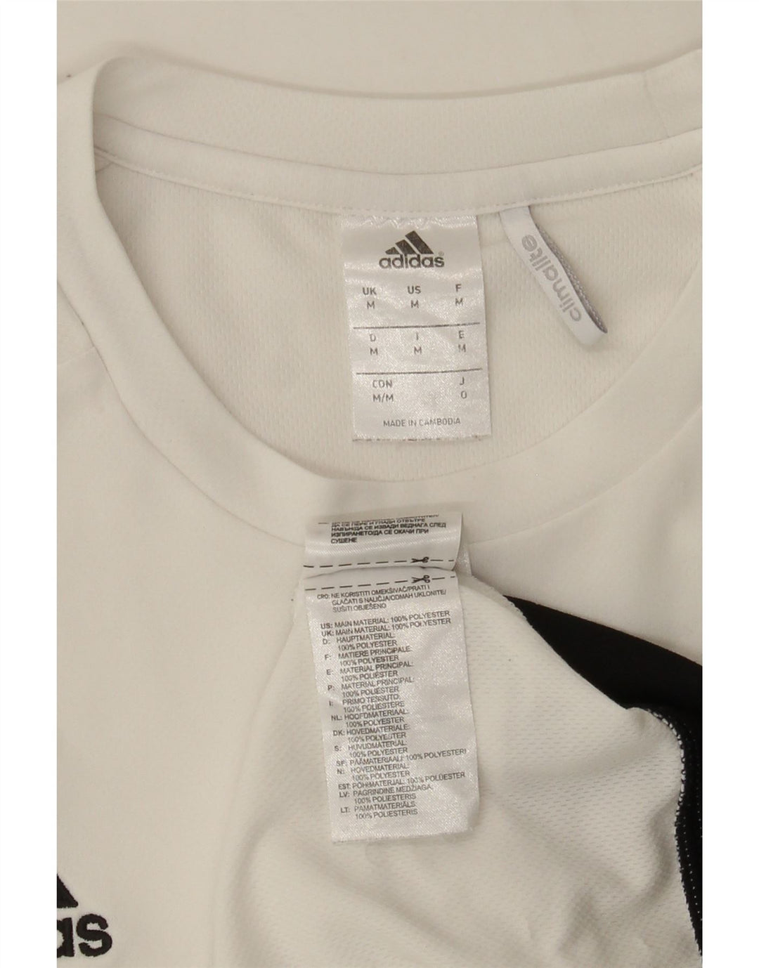 ADIDAS Mens Climalite T-Shirt Top Medium White Colourblock Polyester Vintage Adidas and Second-Hand Adidas from Messina Hembry 
