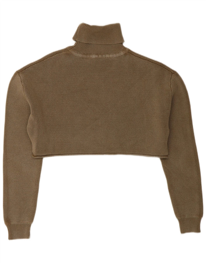 Damski sweter Zara Crop Oversize z golfem UK 10 Small Khaki