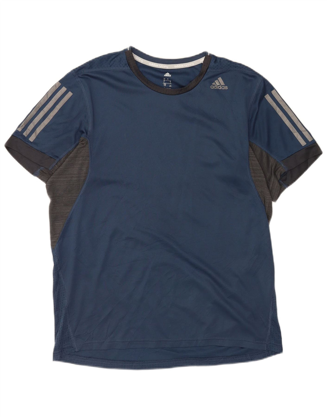 Adidas Męska koszulka Climacool Top, duża, granatowa, poliestrowa w prążki
