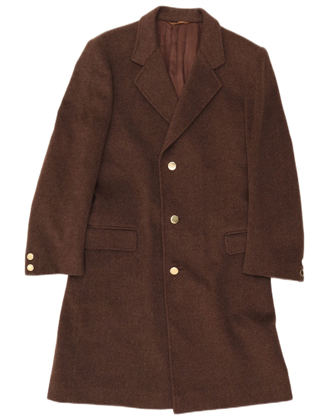 Płaszcz damski w stylu vintage IT 52 2XL Brązowa wełna