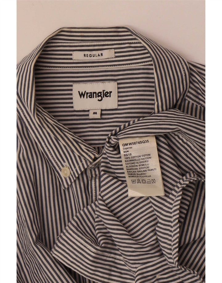 Koszula męska Wrangler o regularnym kroju, średnioszara, bawełniana w prążki