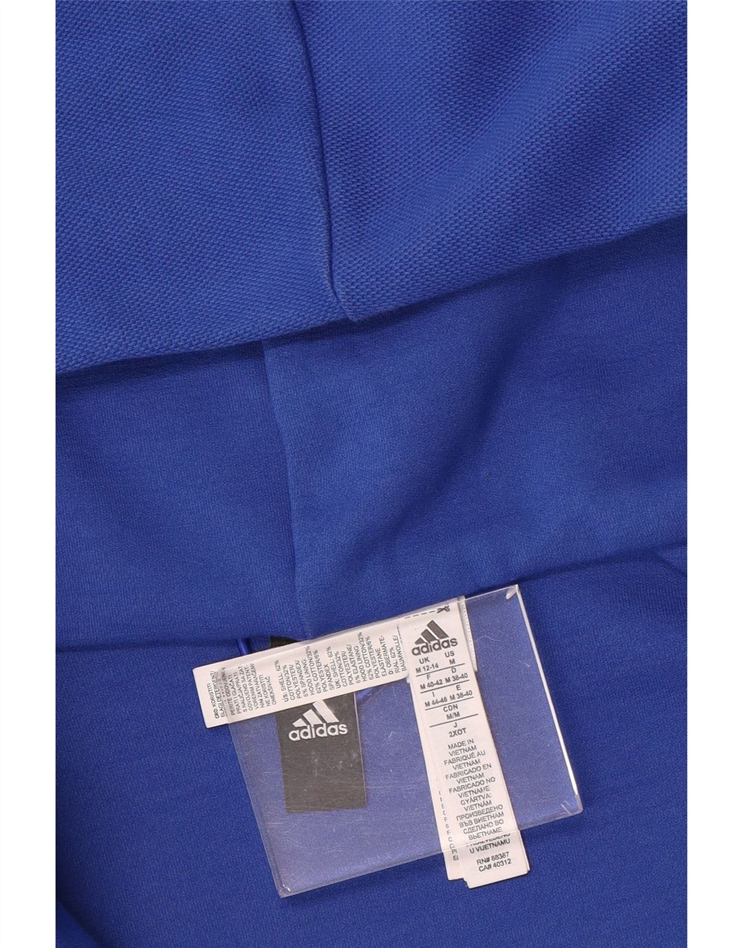 Damski sweter ADIDAS z grafiką i zamkiem błyskawicznym, UK 12/14, średni niebieski, bawełniany