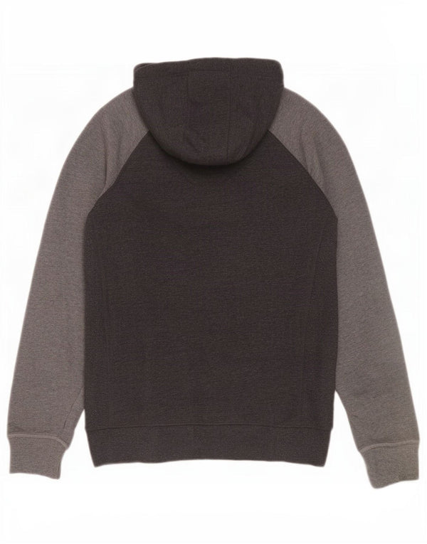 Męski sweter z kapturem Superdry z grafiką, dużą, szarą, z blokami kolorów, bawełniany