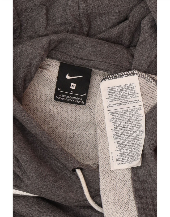 Męski sweter z kapturem NIKE z grafiką, średnioszary, bawełniany