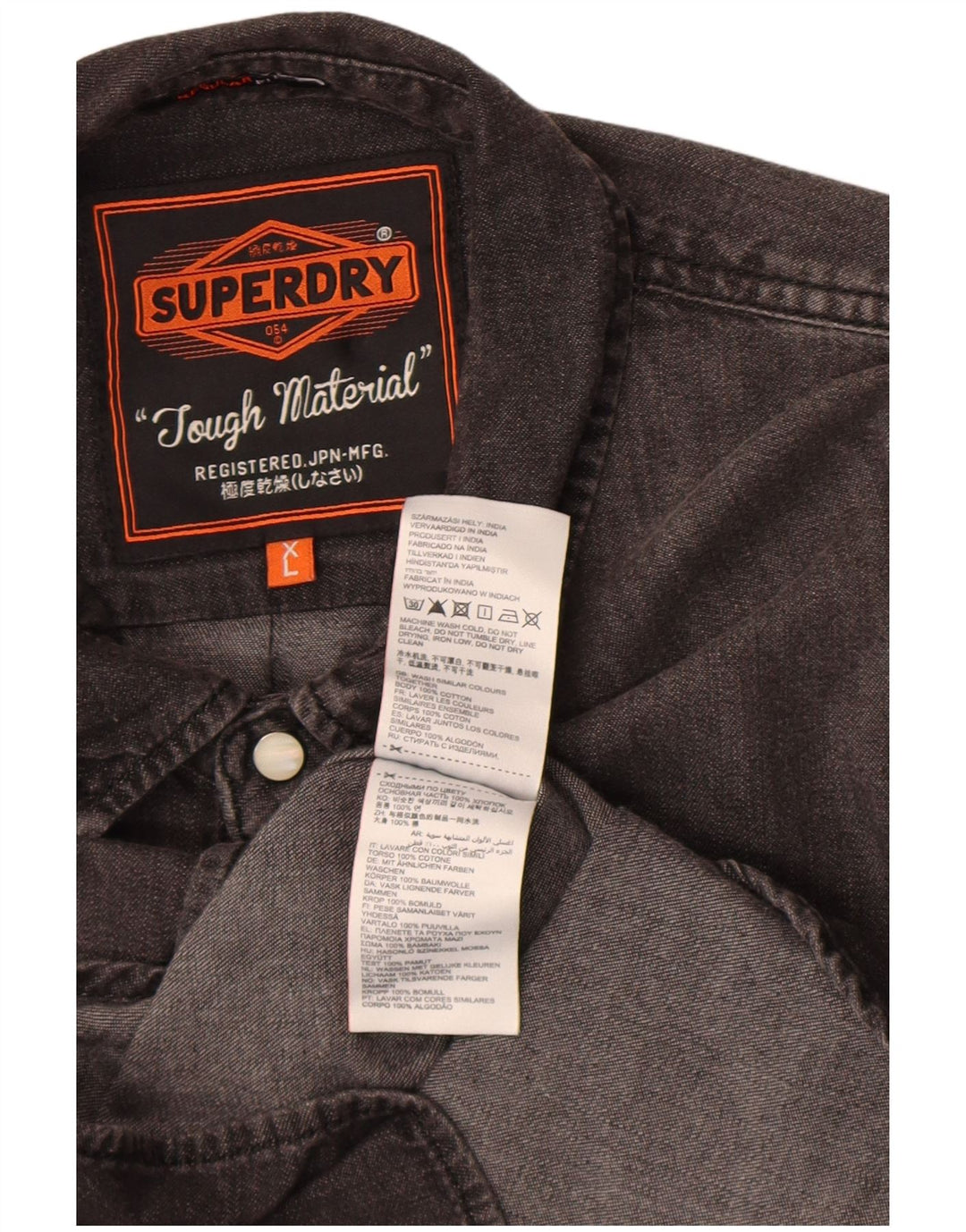 Męska koszula dżinsowa Superdry XL, szara, bawełniana