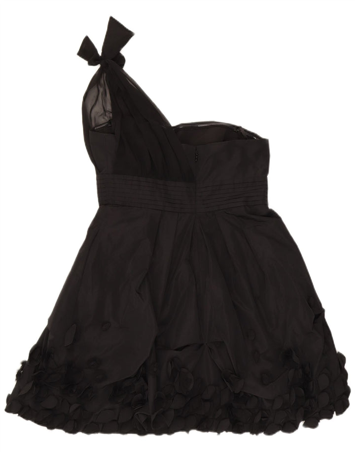 BCBGMAXAZRIA Womens One Shoulder Dress UK 10 Small Black