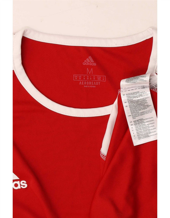 Męska koszulka Adidas Aeroready Top z poliestru w kolorze średniej czerwieni