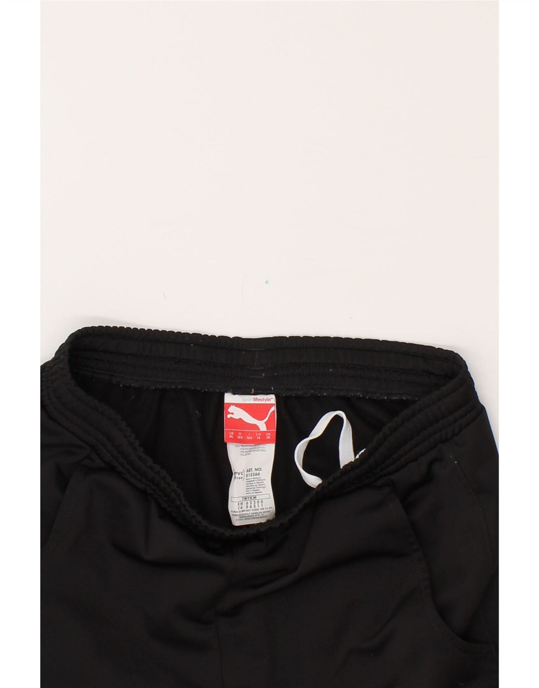 PUMA Girls Tracksuit Trousers 13-14 Years Black Polyester Vintage Puma and Second-Hand Puma from Messina Hembry 