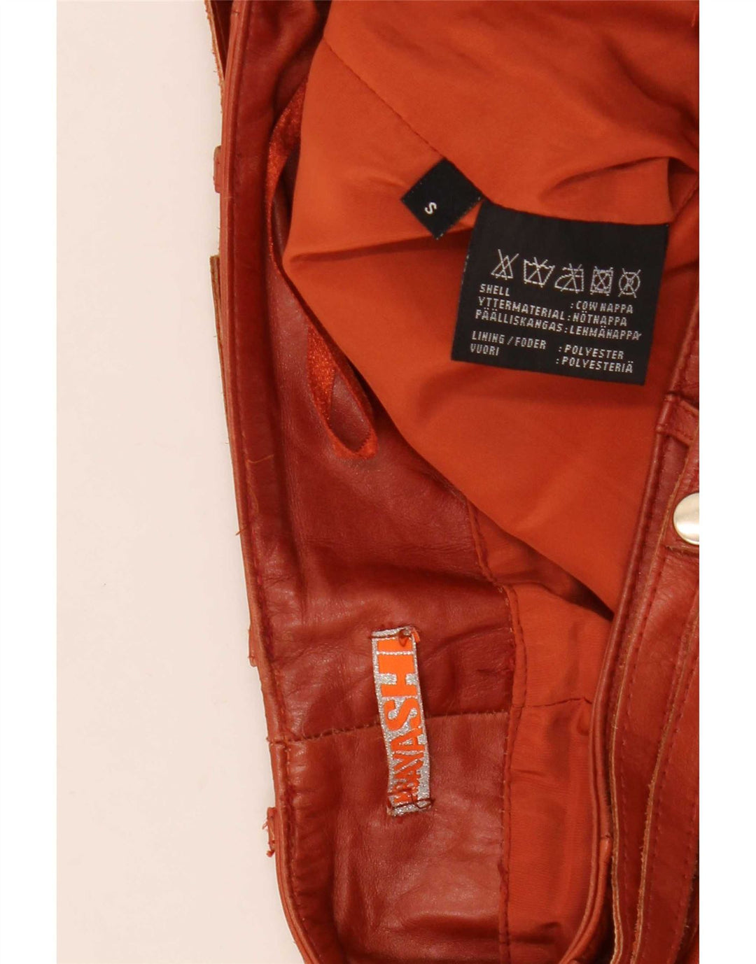 Vintage damskie skórzane spodnie Bootcut małe W27 L31 brązowe