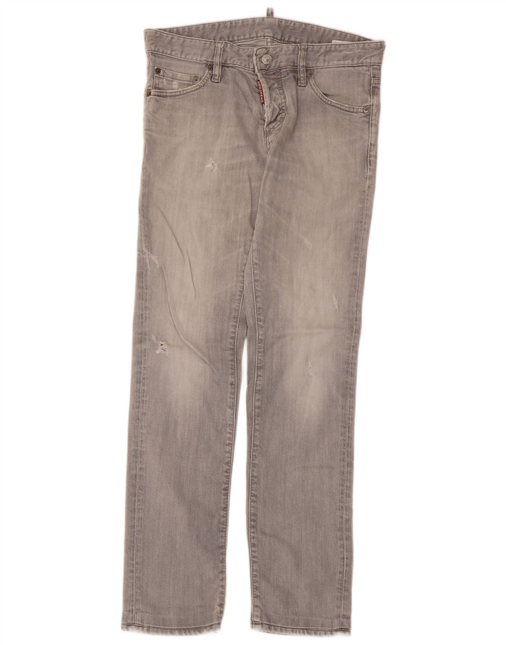 Dsquared2 Damskie jeansy slim w trudnej sytuacji IT 46 Large W32 L30 Szara bawełna