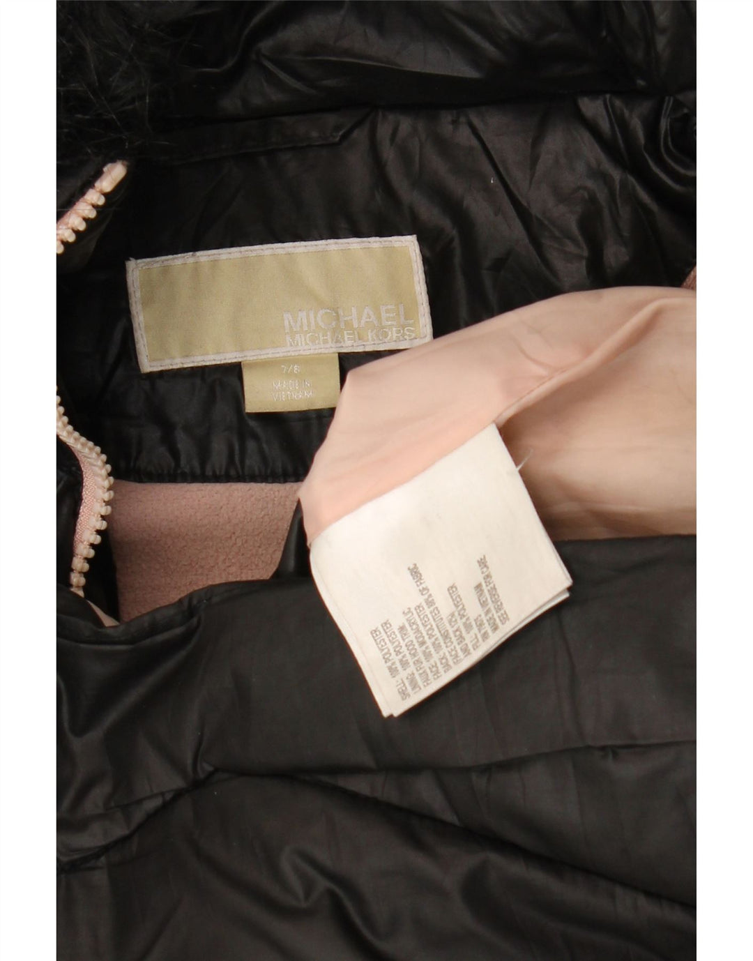 MICHAEL KORS Dziewczęca ocieplana kurtka z kapturem, 7-8 lat, czarna, poliester