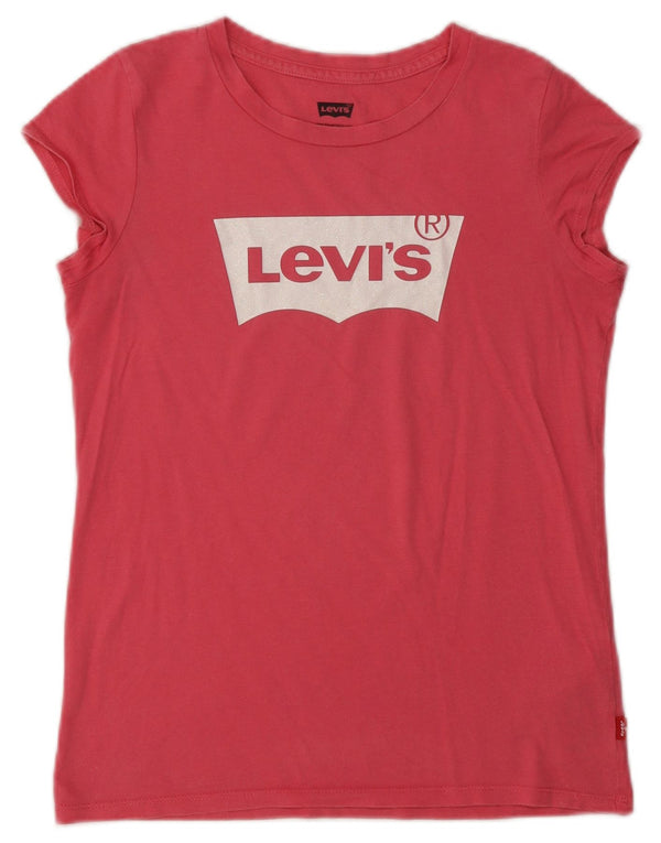 Dziewczęcy T-shirt z grafiką Levi's Top 13-14 lat, różowa bawełna