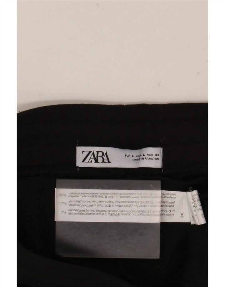 Damskie spodnie dresowe ZARA Joggers UK 14, duże, czarne, poliestrowe