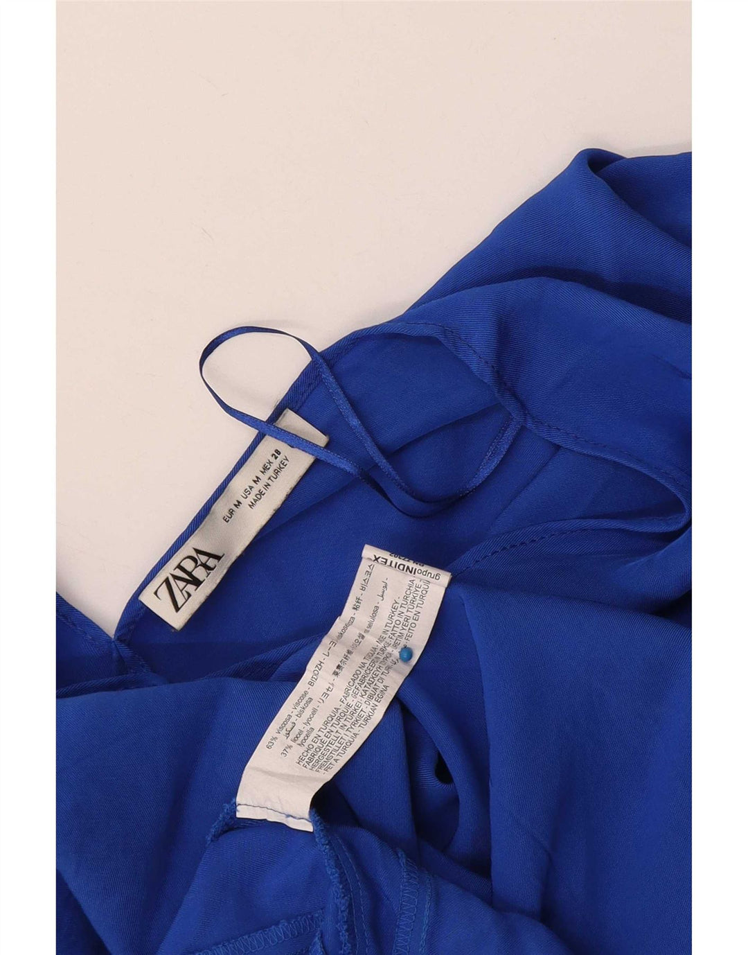 Damska bluzka oversize Zara Crop Top UK 14 Średni niebieski wiskoza