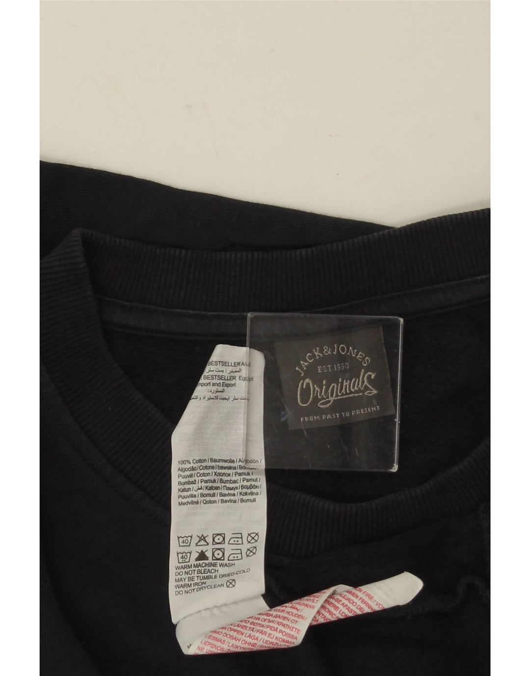 Męska bluza z grafiką JACK & JONES, duża, granatowa, bawełniana