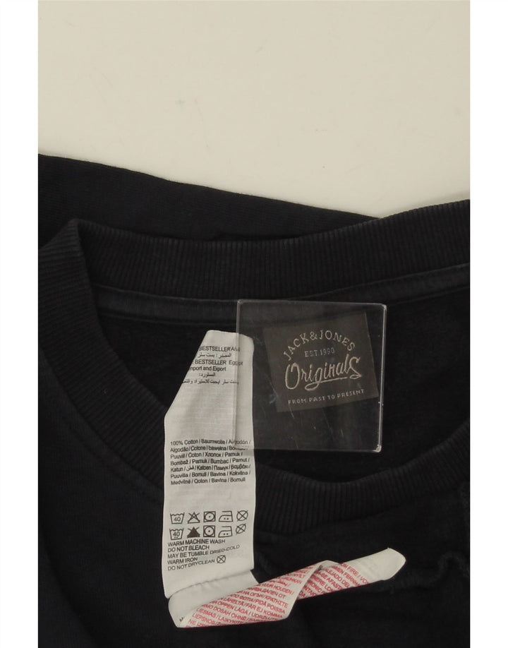 Męska bluza z grafiką JACK & JONES, duża, granatowa, bawełniana