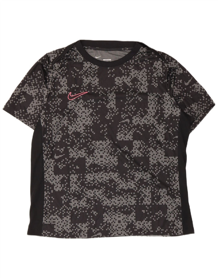 Męski T-shirt Nike Dri Fit Slim Top XL, czarny, geometryczny poliester