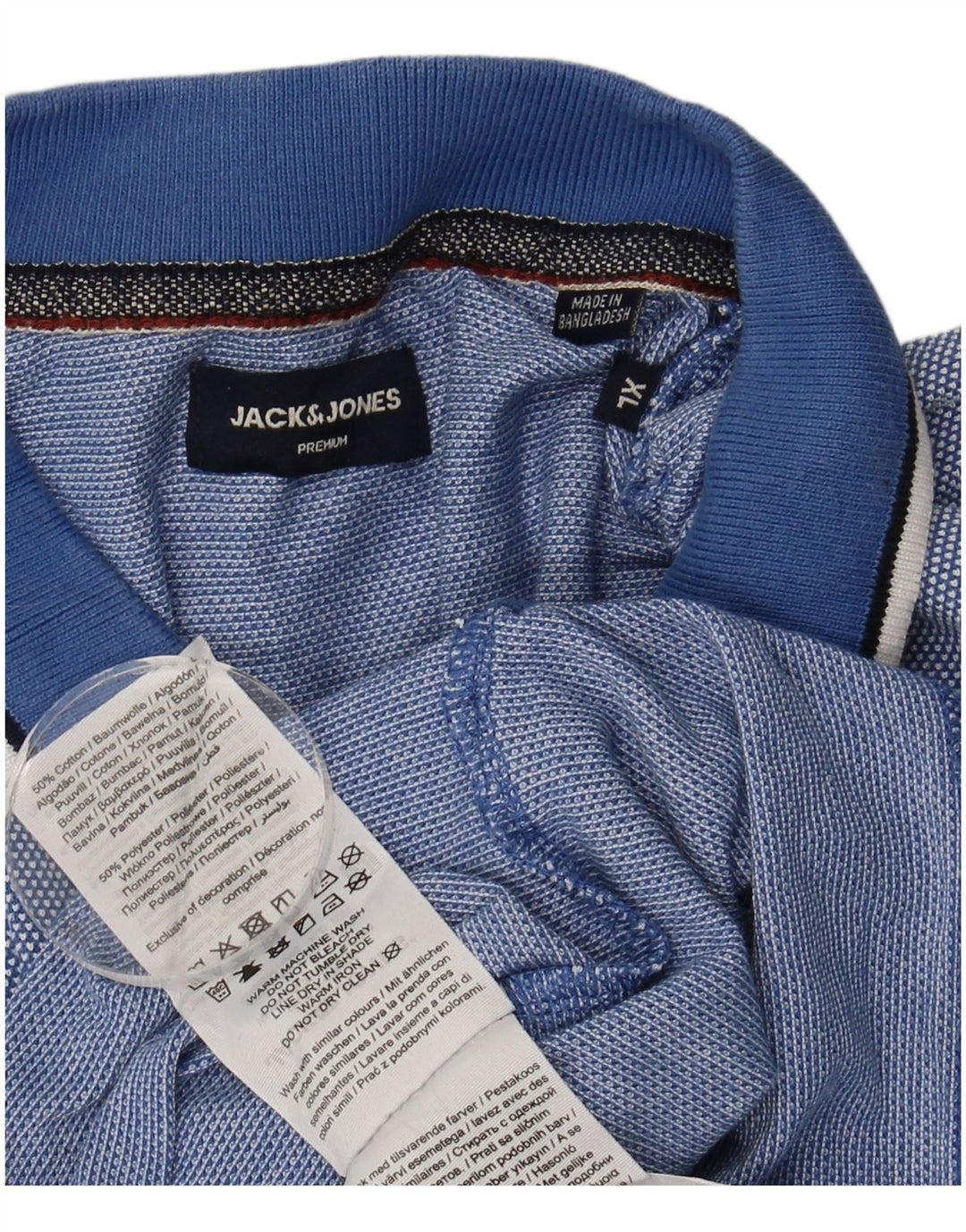 Męska koszulka polo Jack & Jones XL, niebieska, bawełniana