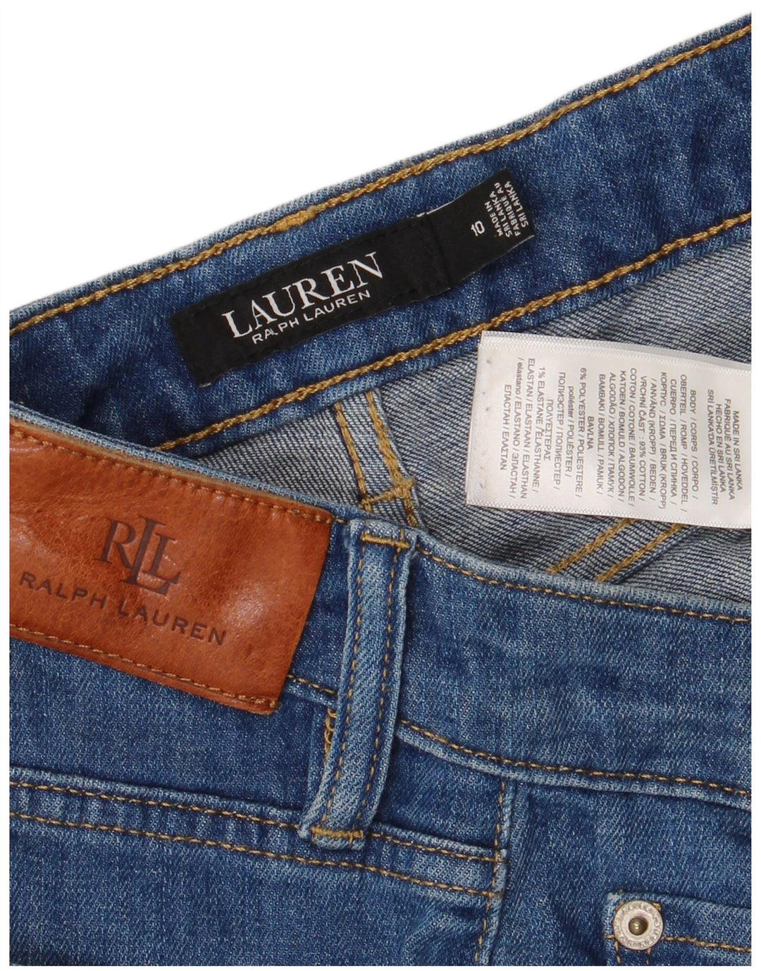 Damskie jeansy slim fit Ralph Lauren US 10 Large W32 L29 Niebieskie bawełniane