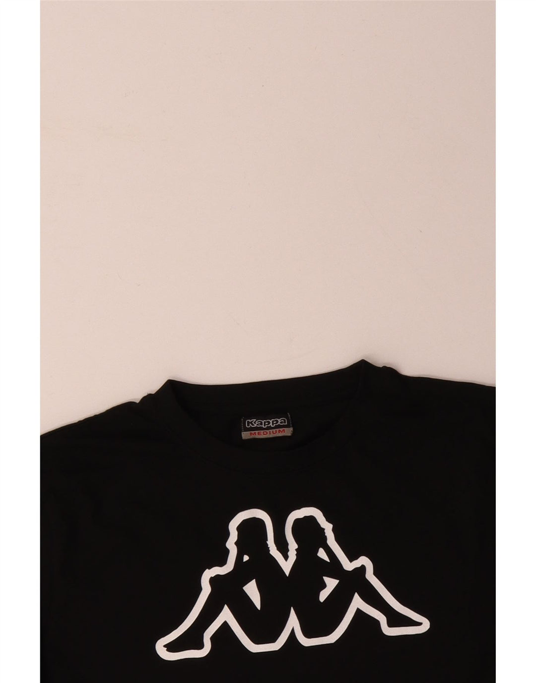 Męska koszulka z grafiką KAPPA, średnia czarna, bawełniana