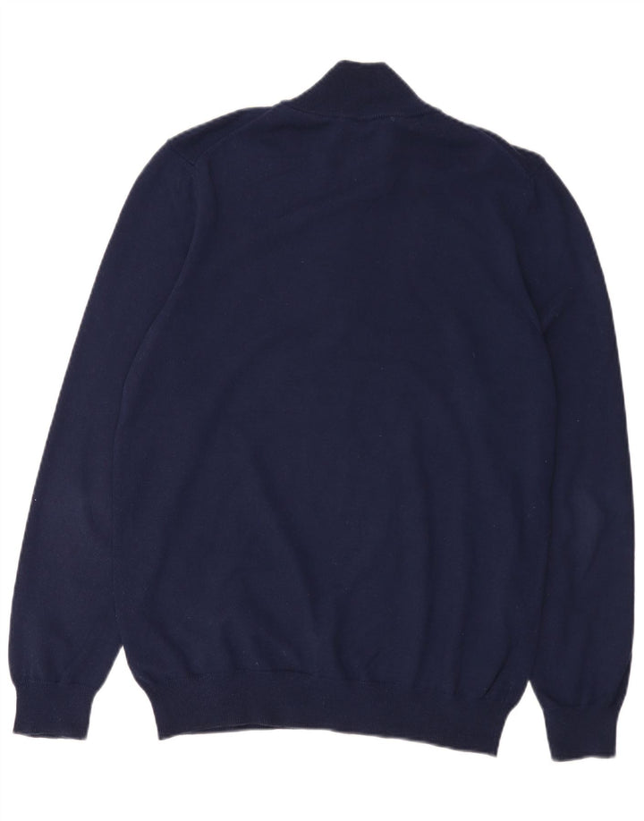 Męski sweter z zamkiem błyskawicznym Lyle & Scott, średni granatowy, bawełniany