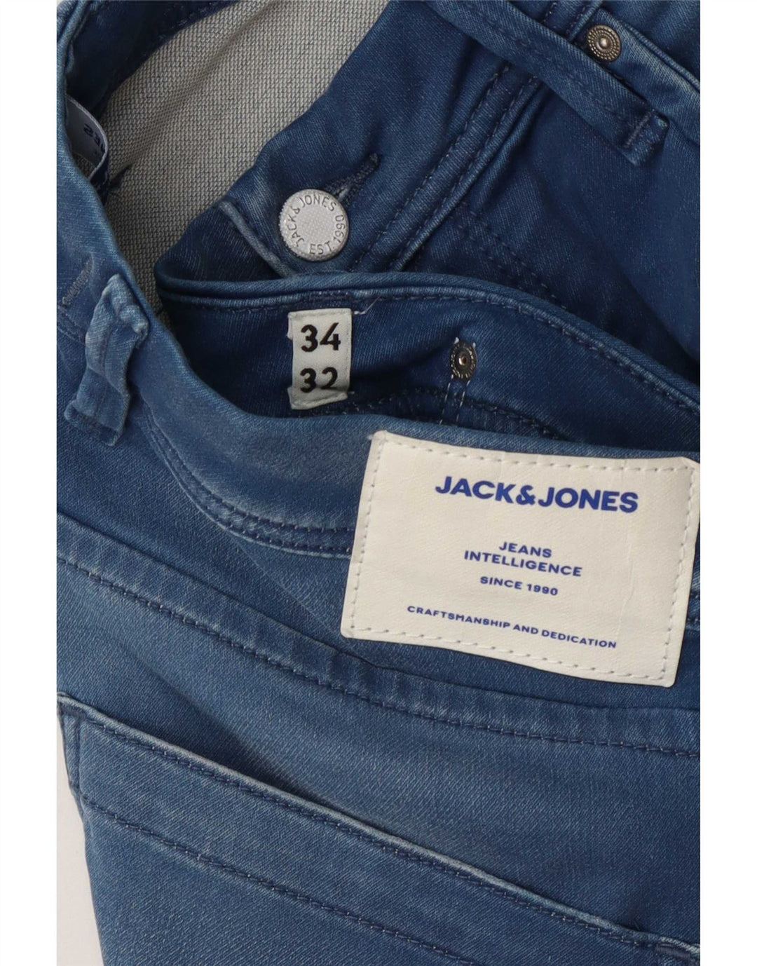 Męskie jeansy Jack & Jones Tim Straight W34 L32 Niebieskie