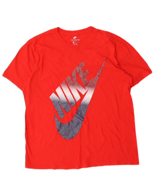 Męski T-shirt Nike Athletic Cut Graphic Top XL, czerwony, bawełniany