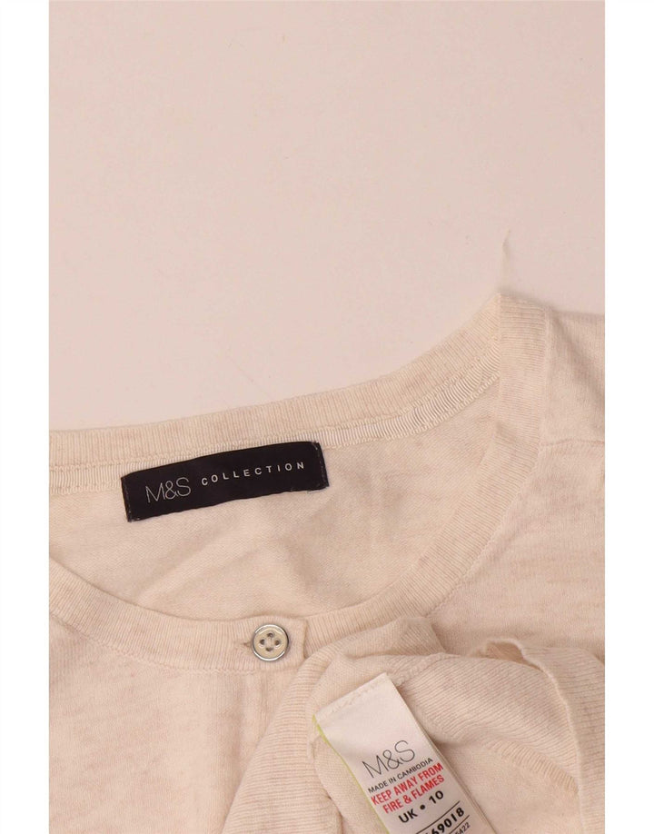 Marks & Spencer Damski sweter kardigan UK 10 Small Beige Flecked