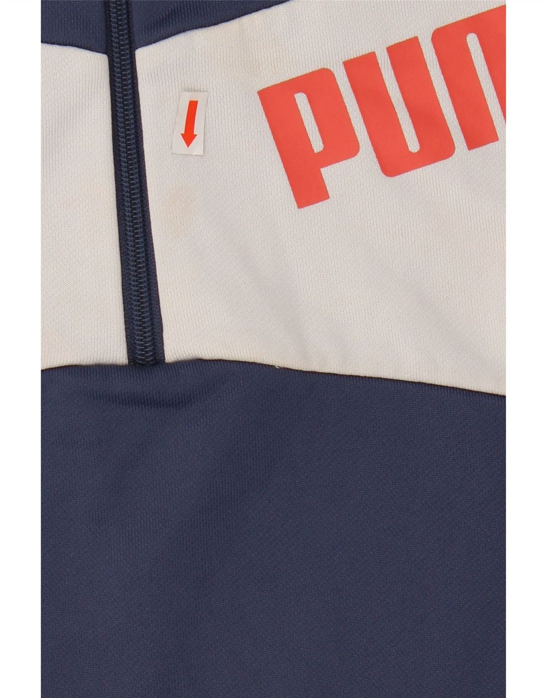 Damski sweter z grafiką PUMA UK 8, mały, granatowy, z blokami kolorów