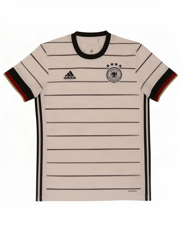 Adidas Męska koszulka Deutscher Fussball Bund Top w średnie białe paski