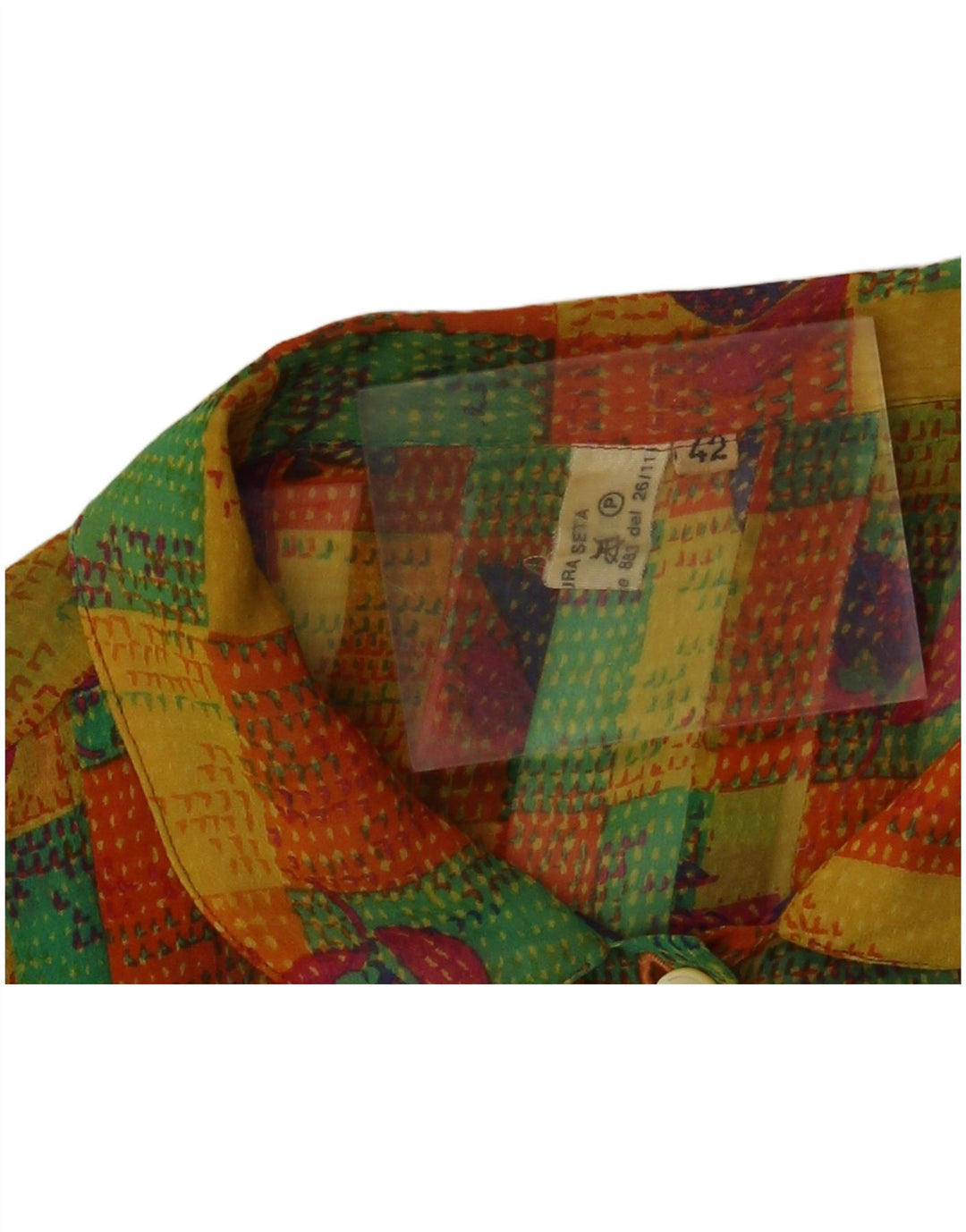 Damska bluzka koszulowa VINTAGE IT 42 Średni wielobarwny patchwork