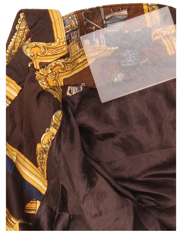 J. Crew Damska sukienka wiązana na szyi w abstrakcyjny wzór US 6 Średni brązowy jedwab