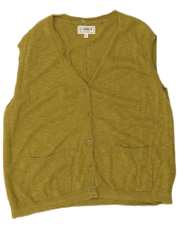 Damski sweter bez rękawów Fat Face UK 14, duży, khaki, nakrapiany