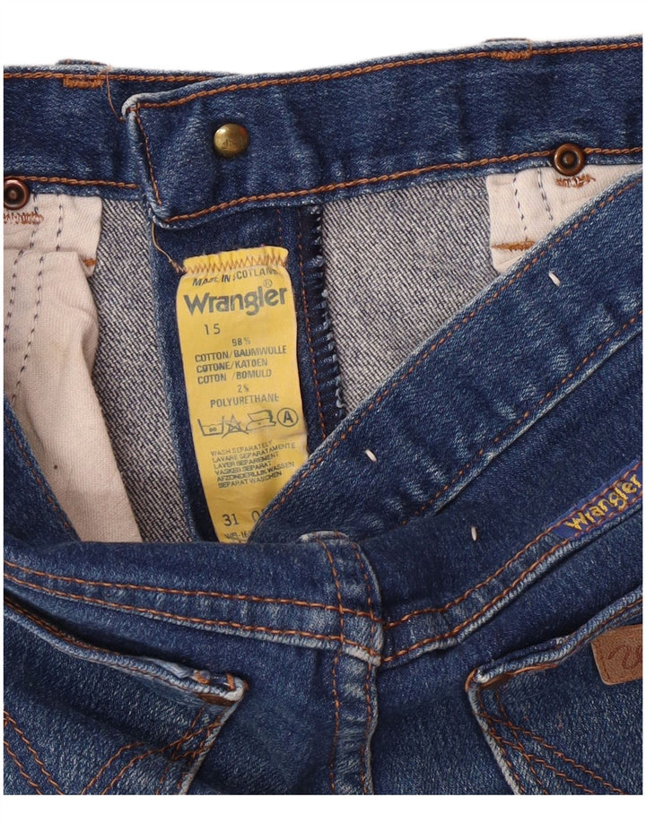 Wrangler Chłopięce proste dżinsy Capri 14-15 lat W25 L21 Niebieska bawełna