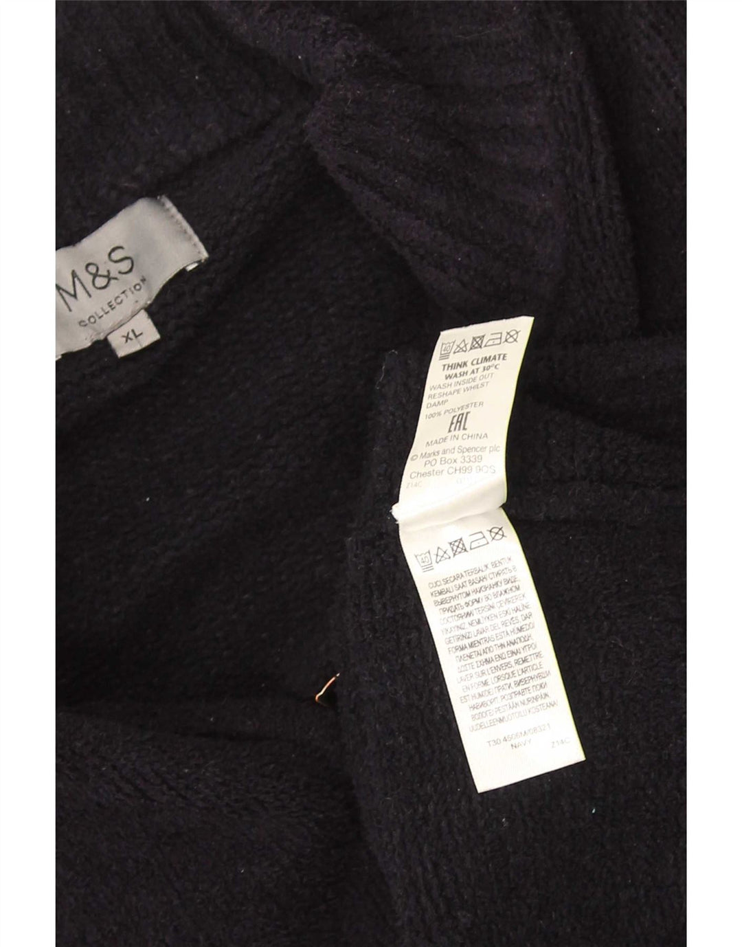 Marks & Spencer Męski sweter rozpinany XL, granatowy, poliester