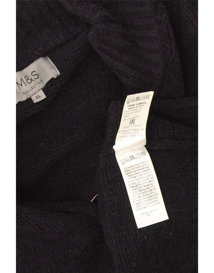 Marks & Spencer Męski sweter rozpinany XL, granatowy, poliester