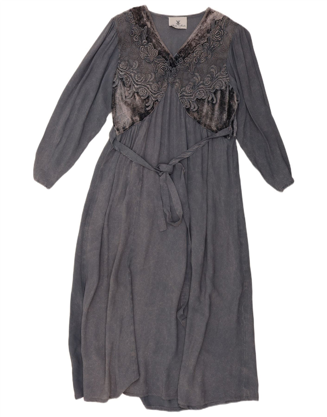 Damska sukienka maxi z długim rękawem STELLA MODA UK 12 Średni szary