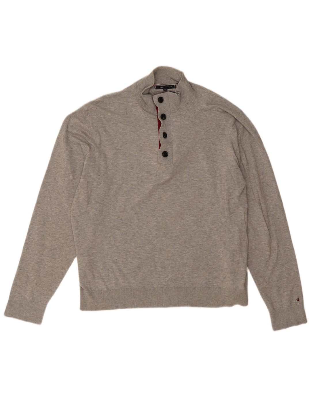 Męski sweter zapinany na guziki Tommy Hilfiger 2XL Szara bawełna