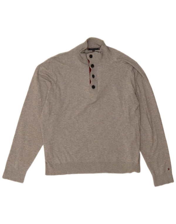 Męski sweter zapinany na guziki Tommy Hilfiger 2XL Szara bawełna