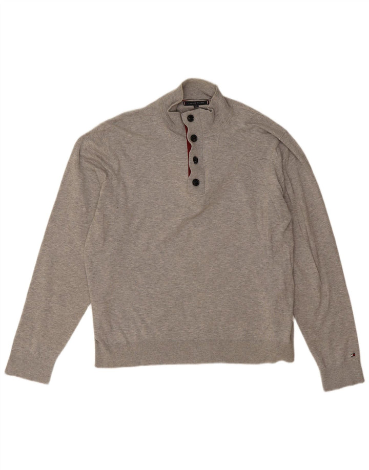Męski sweter zapinany na guziki Tommy Hilfiger 2XL Szara bawełna
