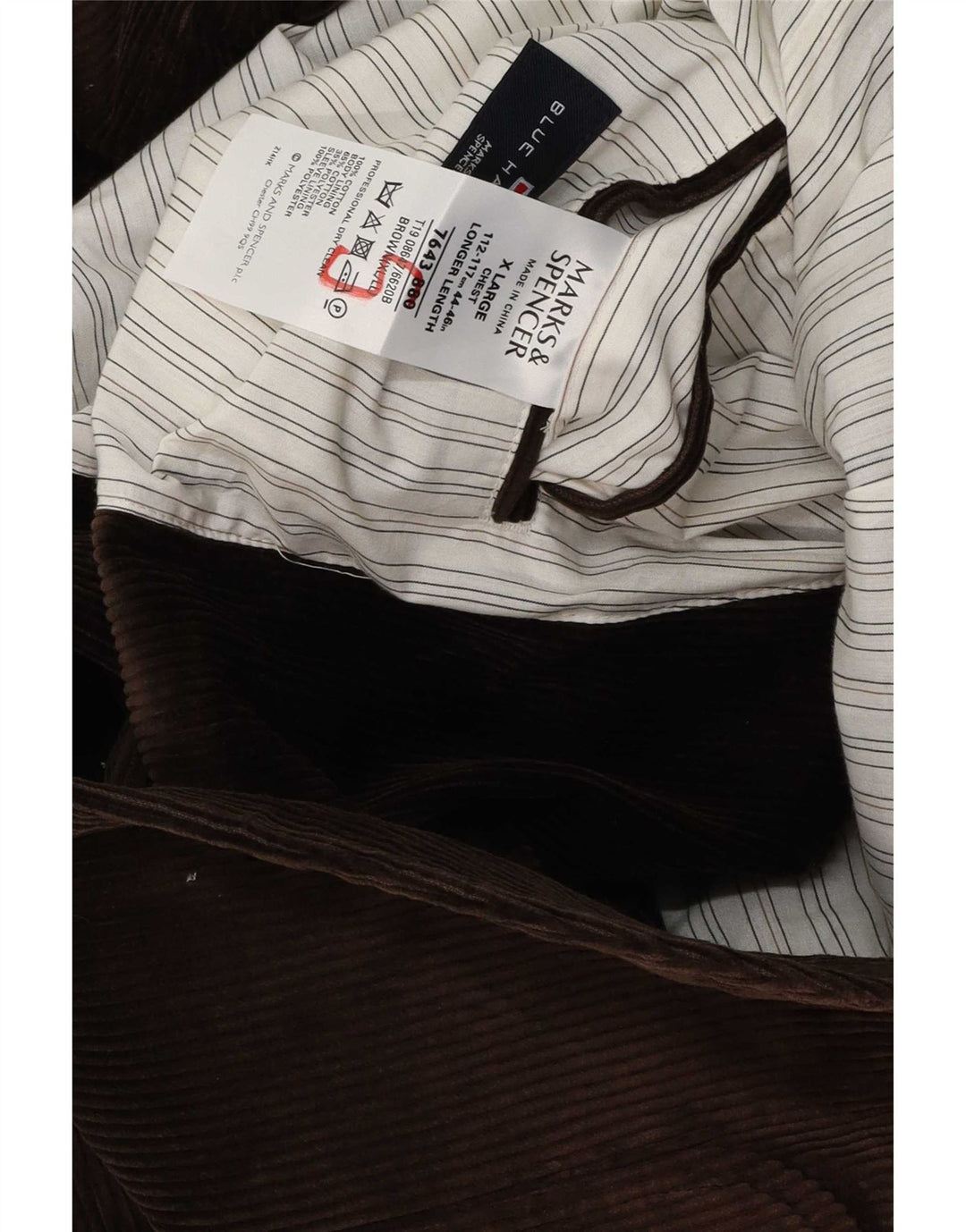 Marks & Spencer Męska marynarka Blue Harbor zapinana na 2 guziki, UK 42 XL, brązowa