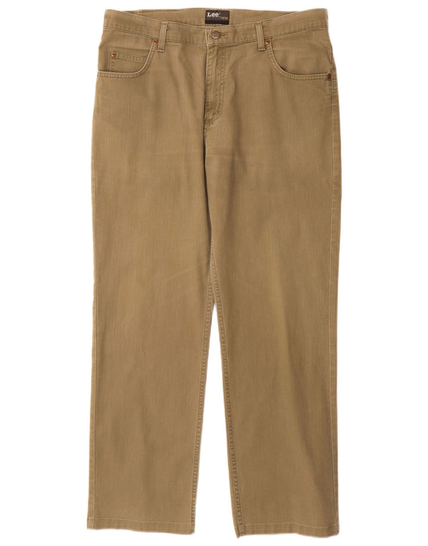 Męskie jeansy LEE Brooklyn Straight W36 L31, bawełna khaki