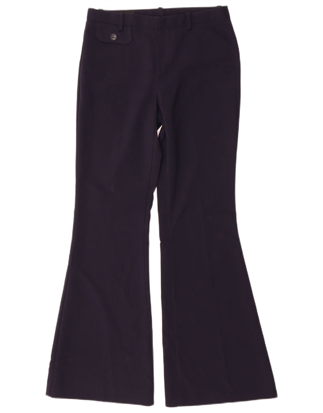 Spodnie damskie Zara Flare, małe, W26 L31, granatowe, poliestrowe